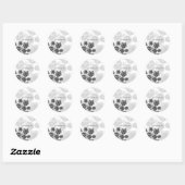 Gray Elegante Blume Hochzeitsticker Runder Aufkleber (Blatt)
