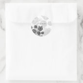 Gray Elegante Blume Hochzeitsticker Runder Aufkleber (Tasche)