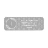 Gray Elegante Damask Label (Vorne)