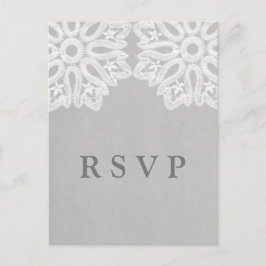 Gray Elegante Lace UAWG Postcard Einladungspostkarte