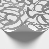 Gray Elegante neutrale Wirbel Abstrakte Wasserfarb Geschenkpapier (Ecke)