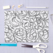 Gray Elegante neutrale Wirbel Abstrakte Wasserfarb Seidenpapier (Handwerk)