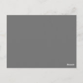 Gray Elegante Quarto Tischnummer Postkarte (Rückseite)
