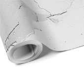 Gray Elegante Wirbel Marmorpapier Texturumrandung  Geschenkpapier (Rolleneckpunkt)