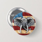 Gray Elephant Button der Republikaner (Vorne & Hinten)