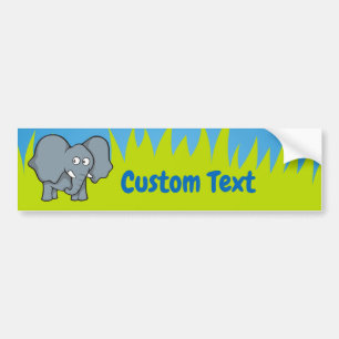 Gray elephant cartoon bumper sticker autoaufkleber