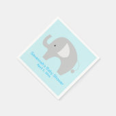 Gray Elephant Custom Party Napkin (Blau) Serviette (Ecke)
