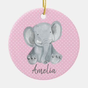 Gray Elephant Keramik Ornament