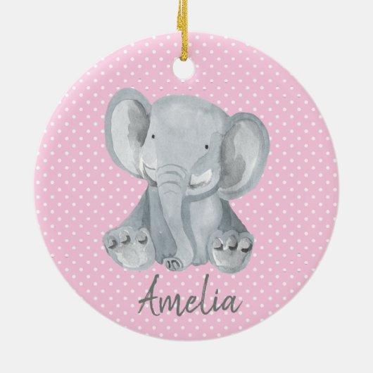 Gray Elephant Keramik Ornament (Hinten)