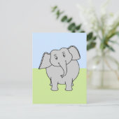 Gray Elephant Postkarte (Stehend Vorderseite)