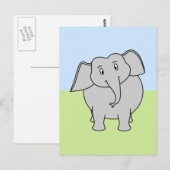 Gray Elephant Postkarte (Vorne/Hinten)