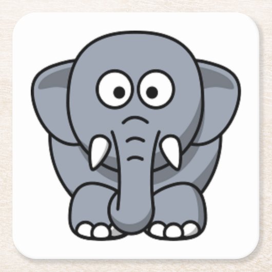 GRAY ELEPHANT RECHTECKIGER PAPPUNTERSETZER (Vorderseite)