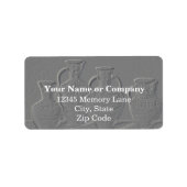 Gray Embossed Pottery Address Labels Adressaufkleber (Vorne)