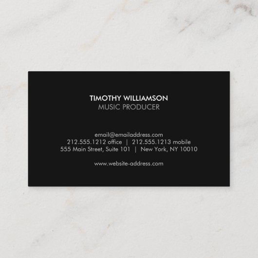 Gray Equalizer Musician, DJ, Band Business Card Visitenkarte (Rückseite)