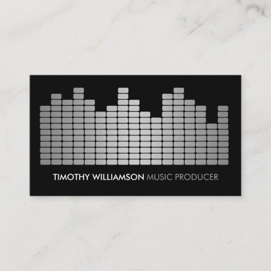 Gray Equalizer Musician, DJ, Band Business Card Visitenkarte (Vorderseite)