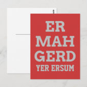 Gray Ermahgerd Postcard Postkarte (Vorne/Hinten)