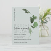 GRAY EUCALYPTUS FOLIAGE WATERCOLOR BRAUTPARTY ANKÜNDIGUNG (Stehend Vorderseite)