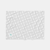 Gray F-35 Jet Gemustert Mint Monogram Baby Fleecedecke (Vorderseite (Horizontal))