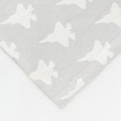 Gray F-35 Jet Gemustert Mint Monogram Baby Fleecedecke (Ecke)