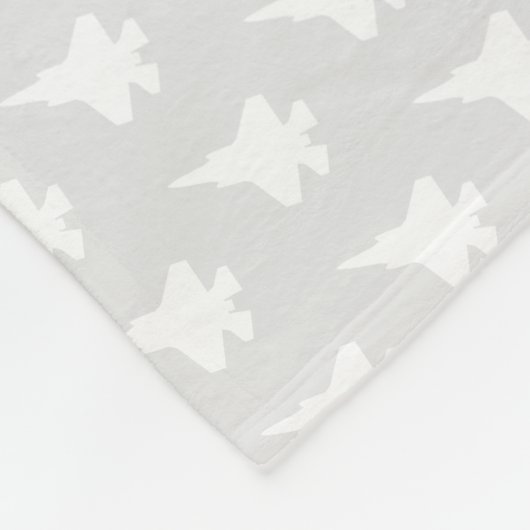 Gray F-35 Jet Gemustert Mint Monogram Baby Fleecedecke (Ecke)