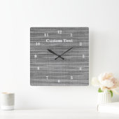 Gray Fabric Cloth - Add Your Text / Name Quadratische Wanduhr (Zuhause)