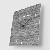 Gray Fabric Cloth - Add Your Text / Name Quadratische Wanduhr (Winkel)