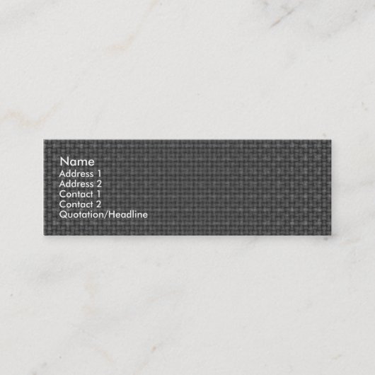 Gray Fabric Texture Mini Visitenkarte (Vorderseite)