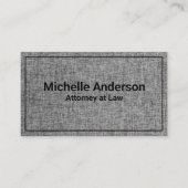 Gray Fabric Texture | Schwarze Grenze Visitenkarte (Vorderseite)