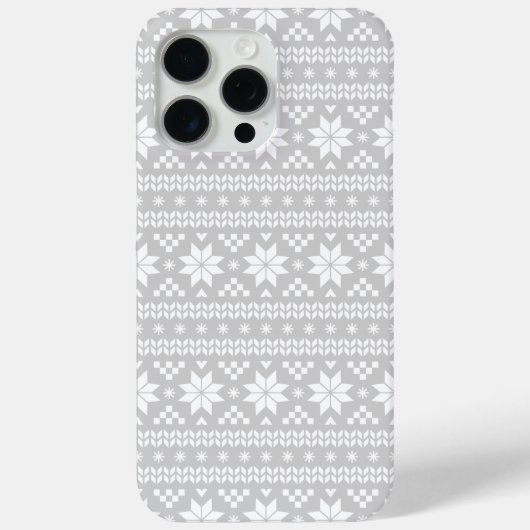 Gray Fair Isle Christmas Sweater Pattern Case-Mate iPhone Hülle (Rückseite)