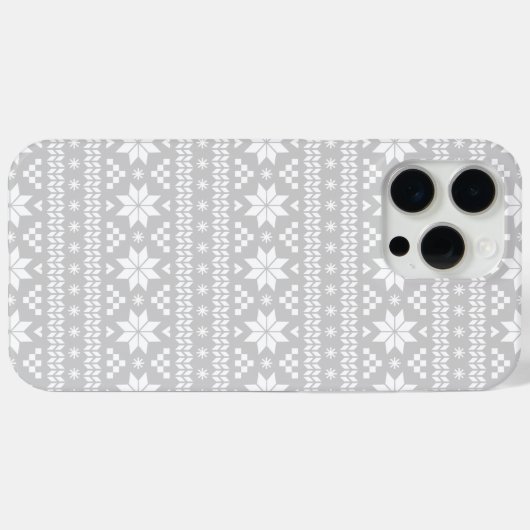 Gray Fair Isle Christmas Sweater Pattern Case-Mate iPhone Hülle (Rückseite (Horizontal))