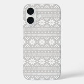 Gray Fair Isle Christmas Sweater Pattern Case-Mate iPhone Hülle (Rückseite)