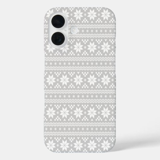 Gray Fair Isle Christmas Sweater Pattern Case-Mate iPhone Hülle (Rückseite)