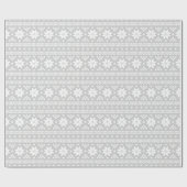 Gray Fair Isle Christmas Sweater Pattern Geschenkpapier (Flach)