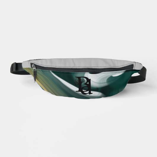 Gray Fanny Pack Trend Abstrakt Art Green Bauchtasche (Vorderseite)