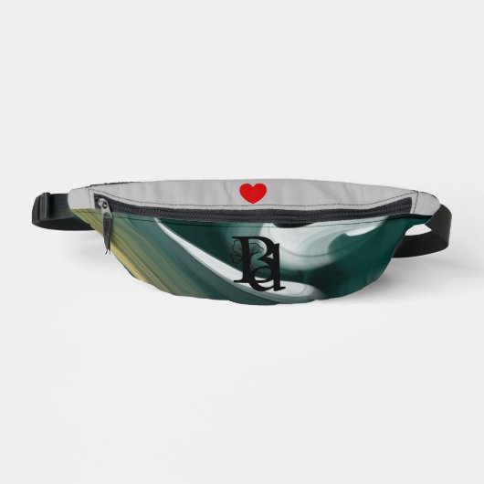 Gray Fanny Pack Trend Abstrakt Art Green Bauchtasche (Vorderseite)