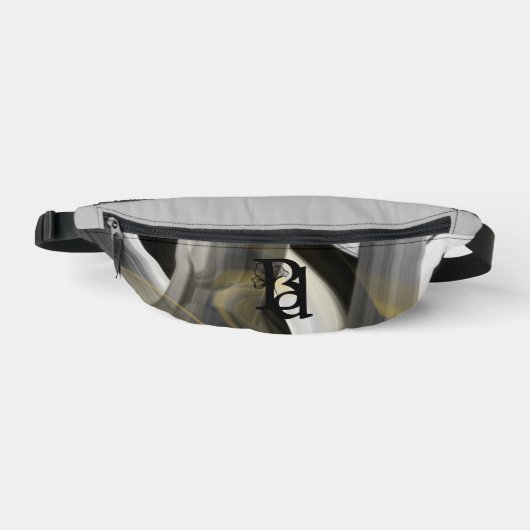 Gray Fanny Pack Trend Abstrakter Art Bauchtasche (Vorderseite)