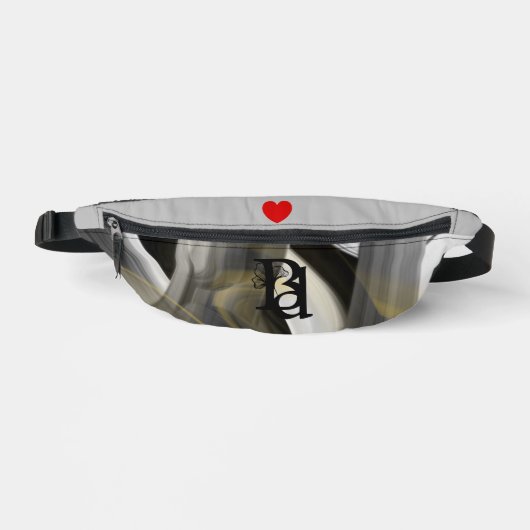 Gray Fanny Pack Trend Abstrakter Art Bauchtasche (Vorderseite)