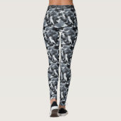 Gray Feline Camouflage (Muster 1) Leggings (Rückseite)