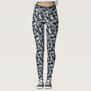 Gray Feline Camouflage (Muster 1) Leggings