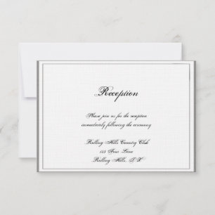 Gray Filigree Posh Wedding Reception Einladung