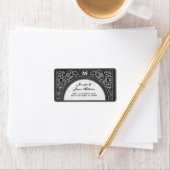 GRAY Floral Arch Wedding Address Label Adressaufkleber (Insitu)