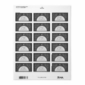 GRAY Floral Arch Wedding Address Label Adressaufkleber (Vorne)