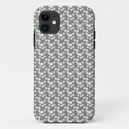 Gray Floral Case-Mate iPhone Hülle (Rückseite)