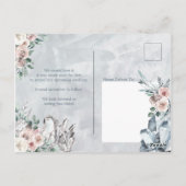 Gray Floral & Crystals Wedding Save the Date Postkarte (Rückseite)