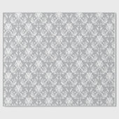 Gray Floral Damask Delicate Royal Luxury Geschenkpapier (Flach)