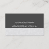 Gray Floral Damask Special einzigartig Visitenkarte (Rückseite)