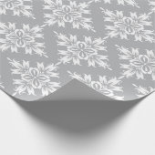 Gray Floral Damask Symetric Royal Bridal Wedding Geschenkpapier (Ecke)