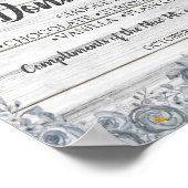 Gray Floral | Donut-Bar-Brautparty-Hochzeitszeiche Poster (Ecke)