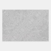 Gray floral Embossed Look Geschenkpapier Set (Vorderseite 2)