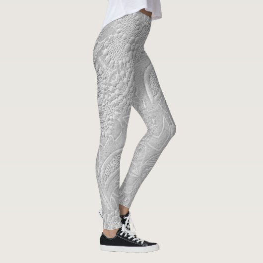 Gray floral Embossed Look Leggings (Rechts)